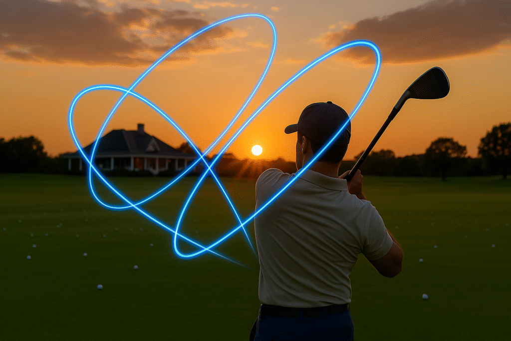 Golf swing path building muscle memory for wedge feel