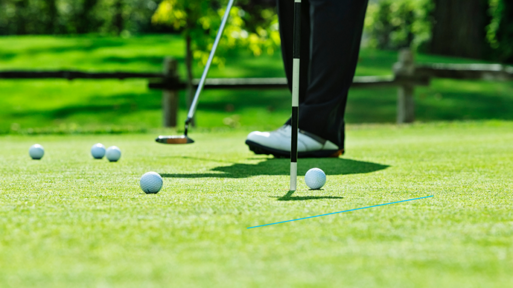 Golfer practicing under pressure to develop trust and distance control