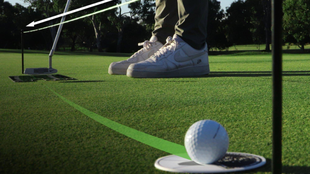 Golf putting distance control drill setup designed to improve speed control and lower scores.
