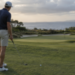 Experienced golfer behind a wedge shot moving calmly through a simple pre-shot routine on the course.